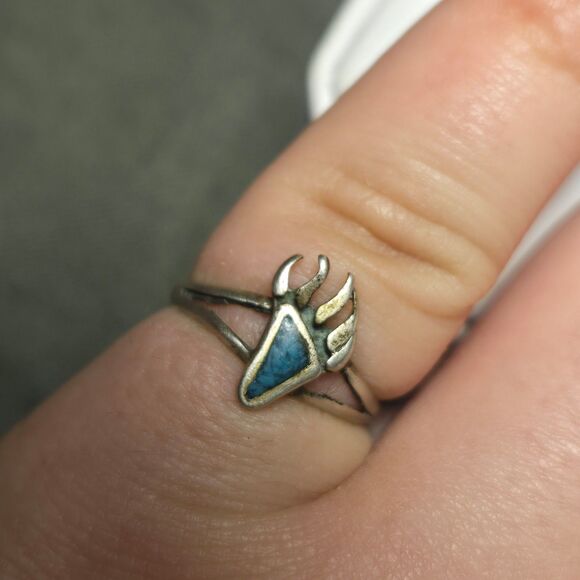 Bear claw vintage sterling silver ring sz 6 - Picture 4 of 4